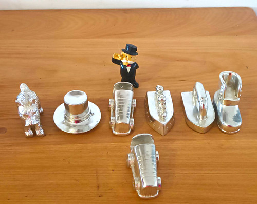 Monopoly mixed metal tokens - monopoly,