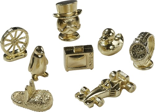 Monopoly tokens gold game - monopoly,