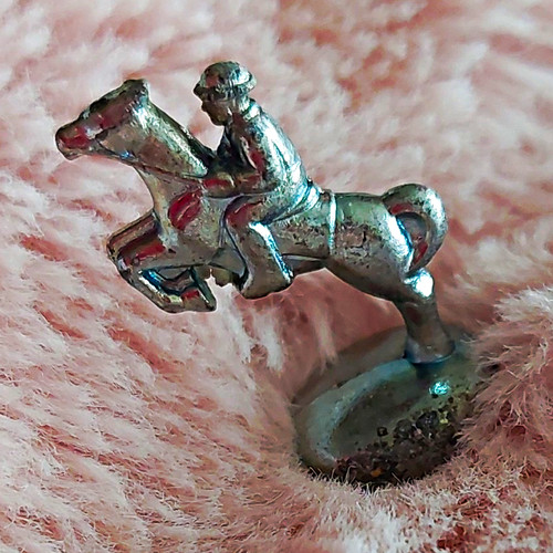 Monopoly silver metal horse - silver, &